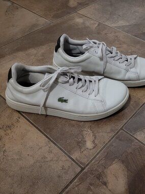 LACOSTE White Leather Sneakers